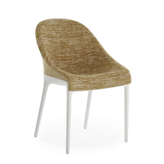 Kartell Eleganza Ela armchair in Melange fabric with white structure Kartell Melange 4 Mustard - Buy now on ShopDecor - Discover the best products by KARTELL design
