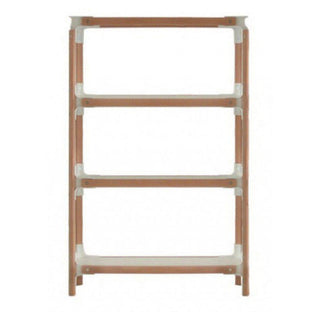 Magis Steelwood Shelving System bookshelf 1 module beech with 4 white shelves - Buy now on ShopDecor - Discover the best products by MAGIS design